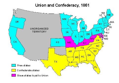Union/Confederacy Map