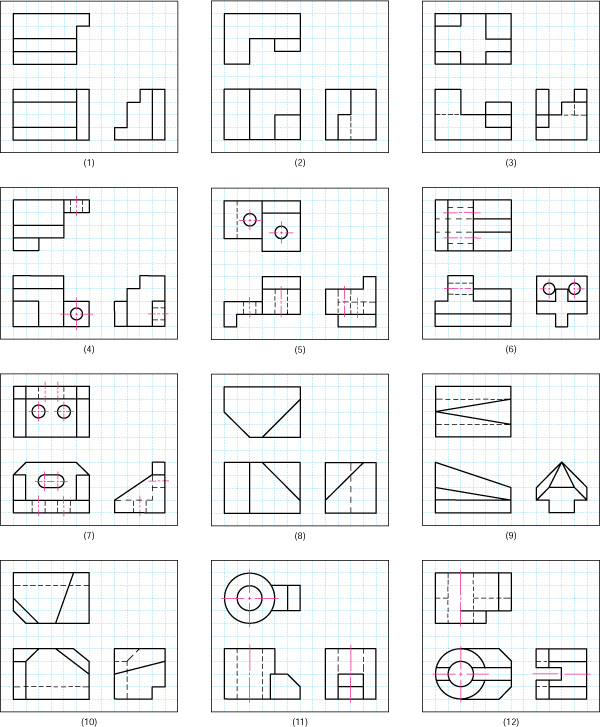 Figure 4 86a - Problem 4.3 Multiview sketching problems