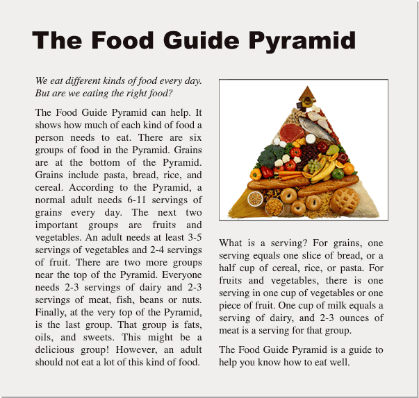 Texts food for reading 4 класс. About food. Healthy eating Pyramid Worksheet. Article about food. Фуд текст
